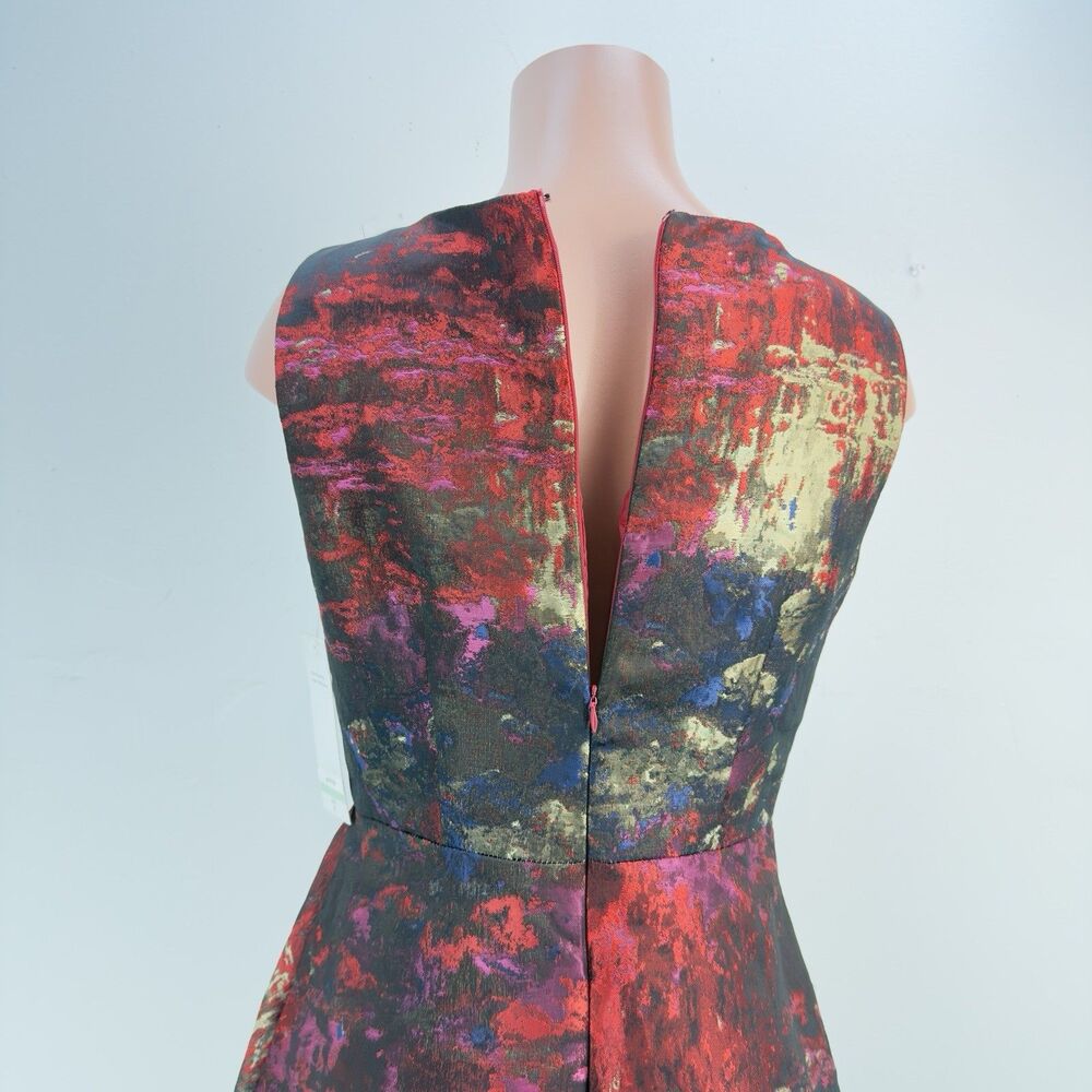 NWT Leslie Fay Women Dress Striped Fit & Flare Black Gold Size 8 - Picture 4 of 17